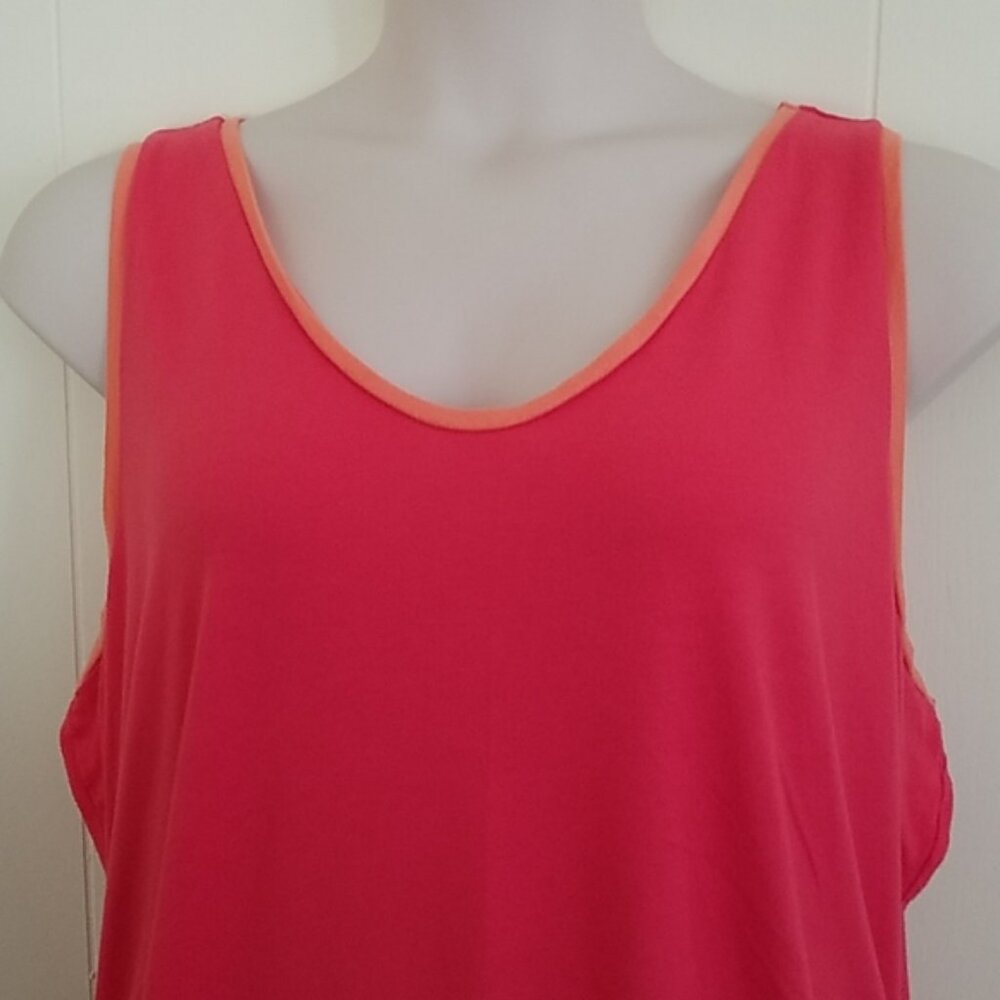 2 plus size tops - tank top in coral by a.n.a and t-shirt in blue by Port and Co - Picture 3 of 7